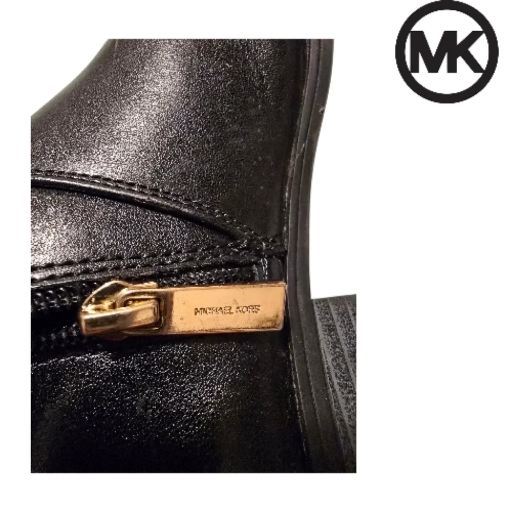 MICHAEL KORS Women’s Black & Brown Kennadi Riding Boots Size 5